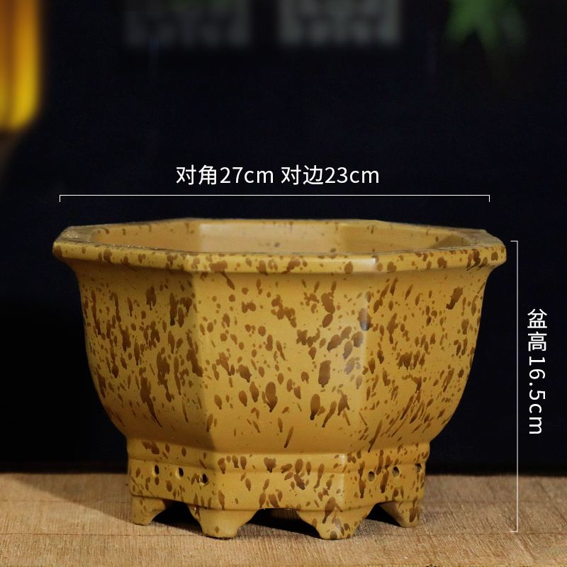 紫砂花盆八方形透气不烂根陶瓷盆景盆四方梅花榕树老桩盆自产自销