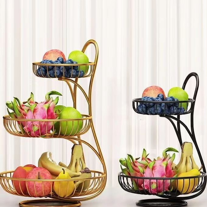 轻奢多层水果盘盘架家用客厅茶几干果零食摆放精致大气水果篮