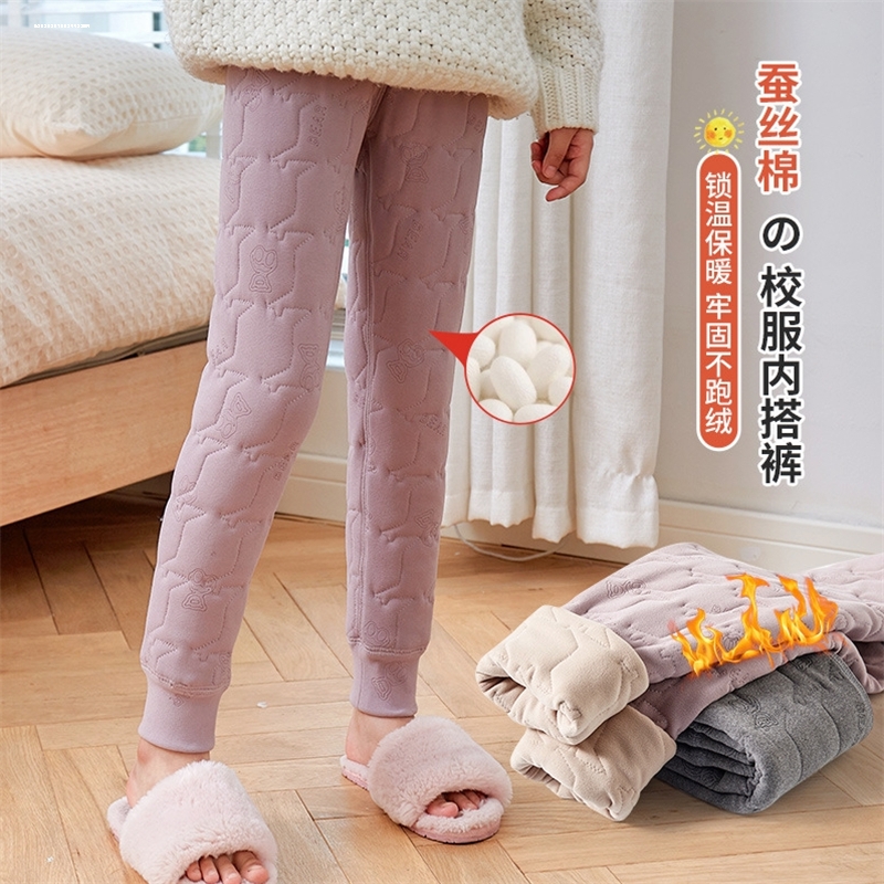 女童校服神器棉裤加绒打底裤子内穿秋冬季三层加厚男款儿童保潮款