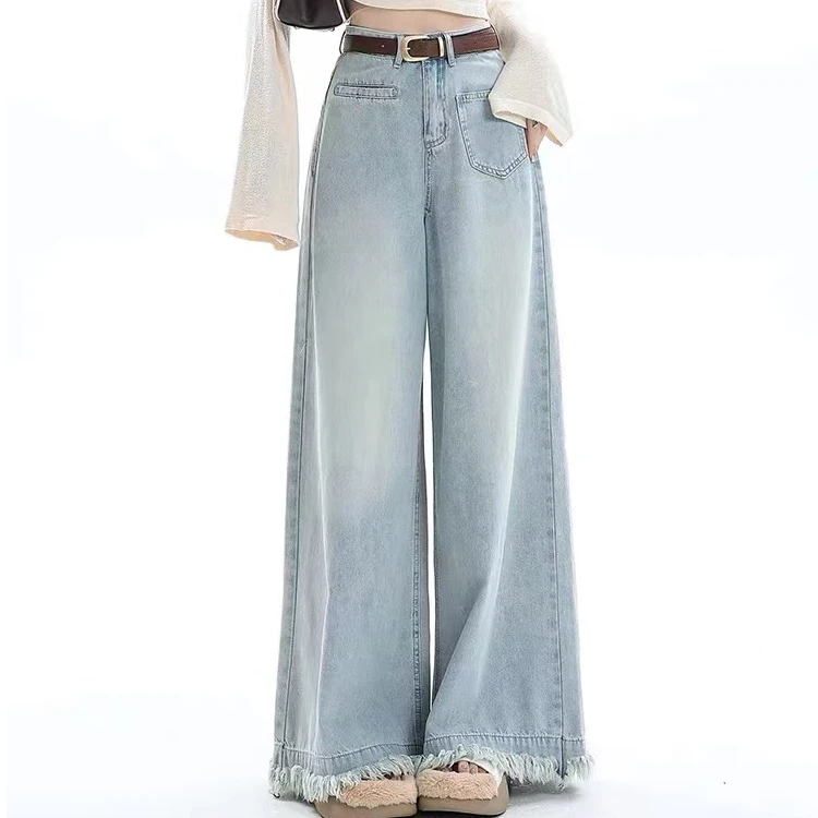 诗-品退拉黑【孤品微瑕】牛仔长裤女百搭显瘦复古春秋春秋高腰夏