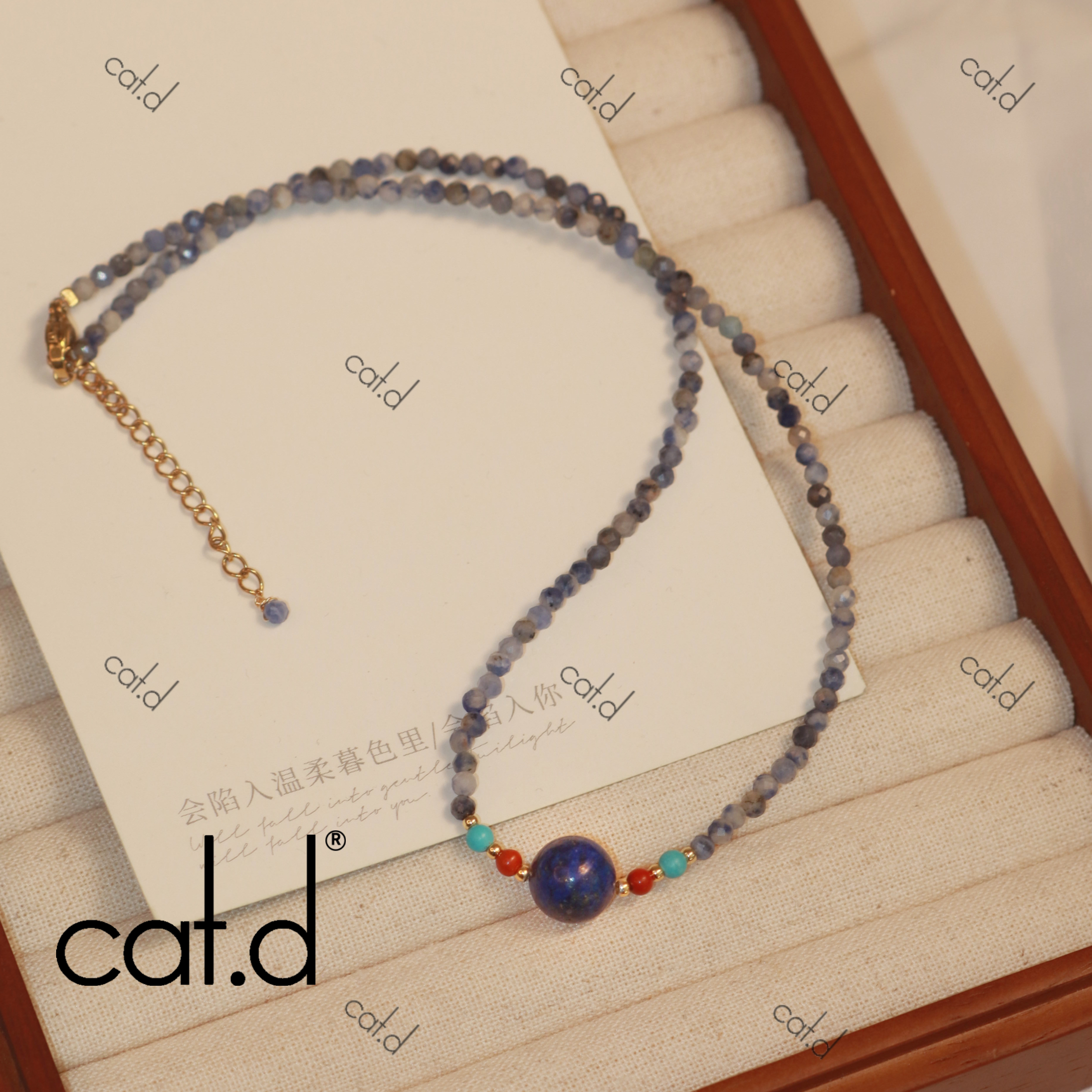 非金属项链 X3818《蓝莓》简约大气设计款拼接手工串珠项链
