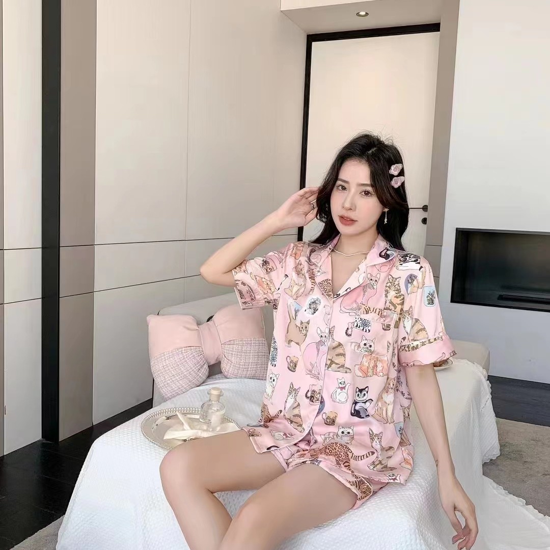 2023网红新款春夏卡通印花短袖短裤套装可爱家居服