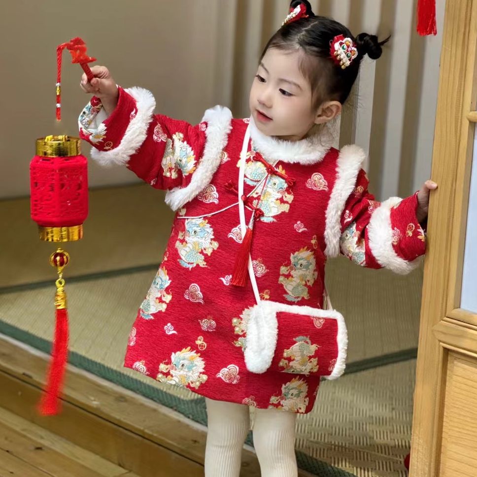 秋冬款~龙年拜年服01/40009（棉服裙）