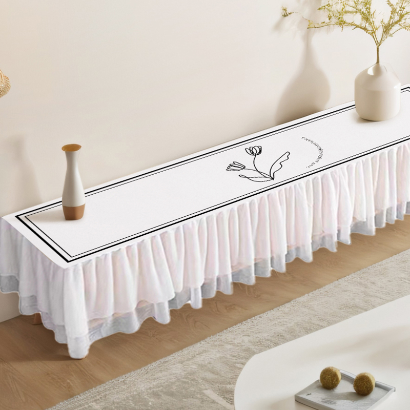 电视柜罩防水鞋柜长条桌盖巾盖布罩套可防尘长方形家用防滑简约