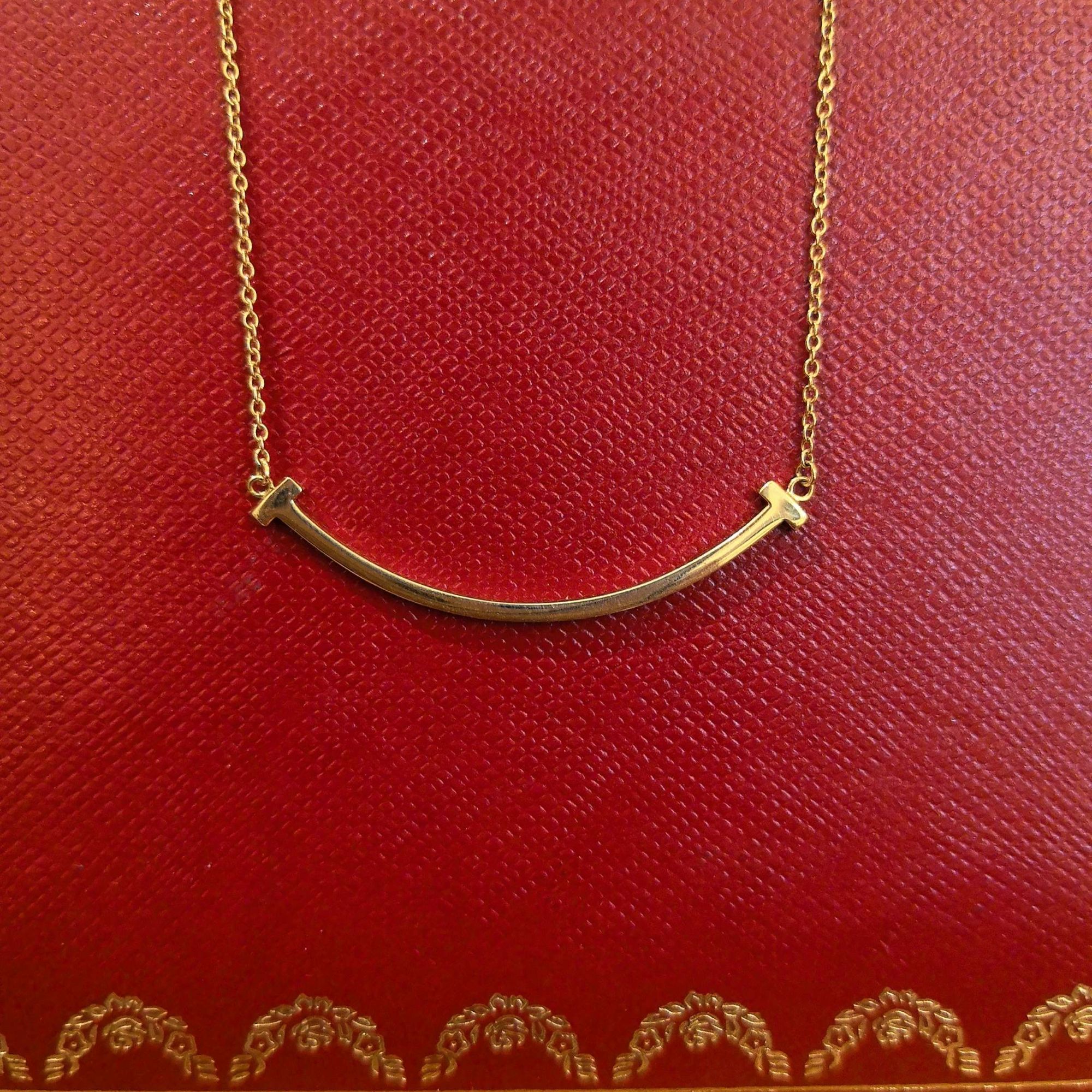 99新 Tiffany & Co./蒂芙尼 黄金微笑小号tiffany蒂芙尼微笑项链