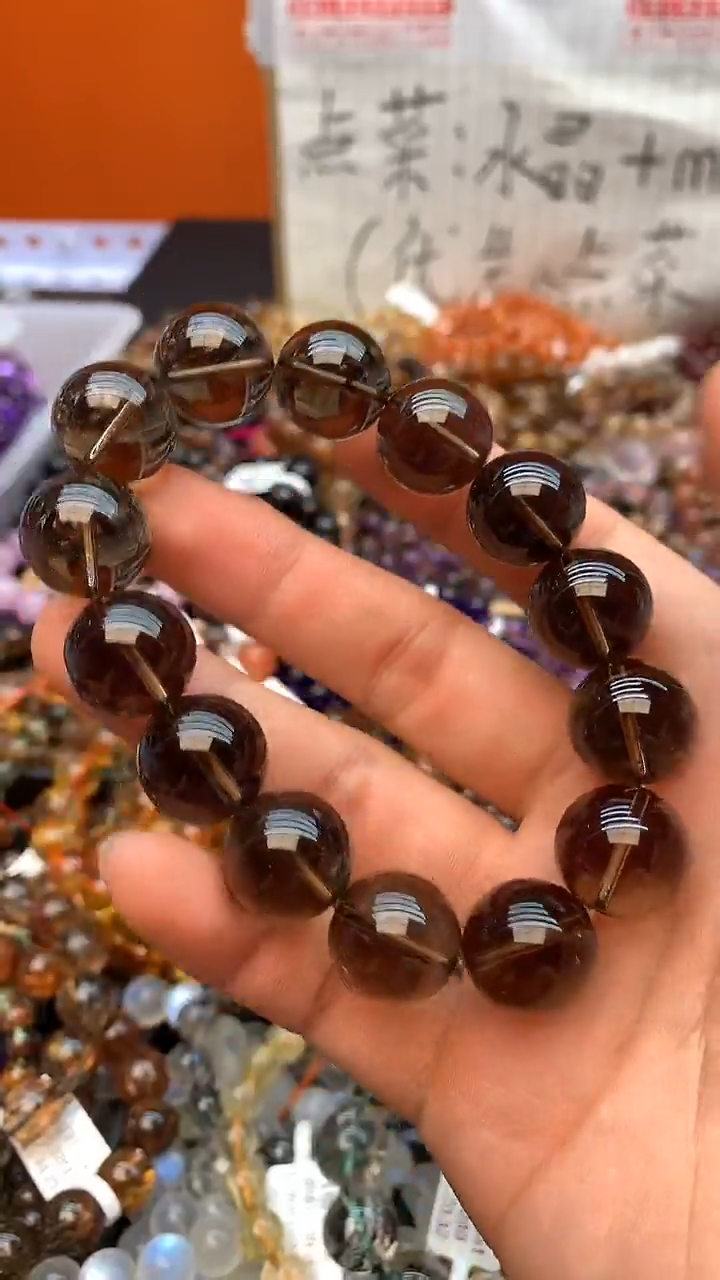 【闪购商品】水晶手链未镶嵌44 茶晶 16mm