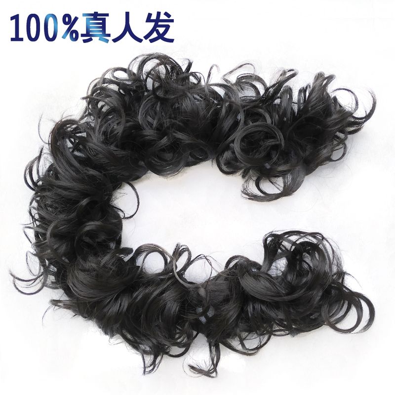 毛毛虫发圈真发缠绕式假发女花苞头古装丸子头蓬松自然盘发器发饰