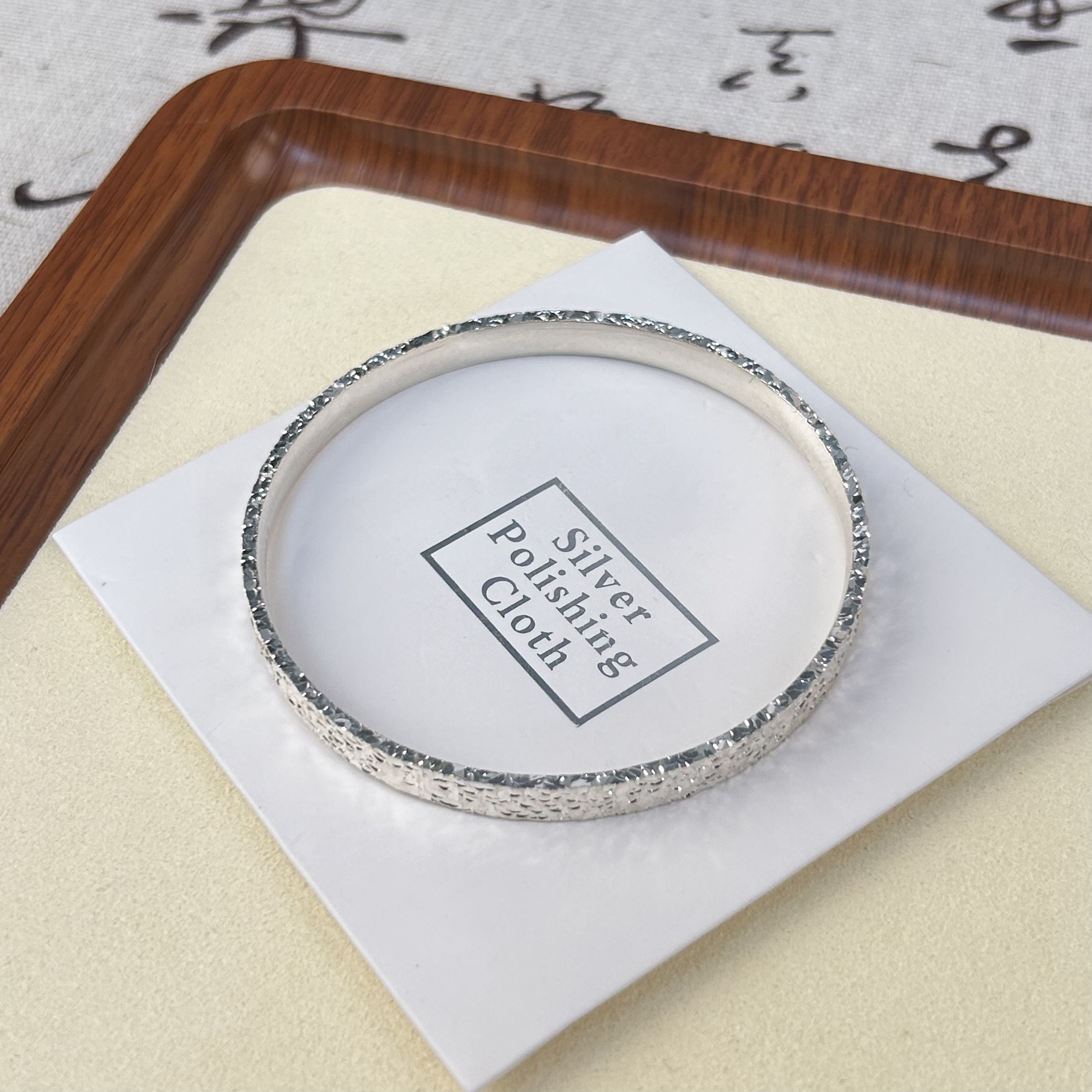 足银银制品 足银999.9闭口碎碎冰手镯百搭时尚简约实心精致（666）