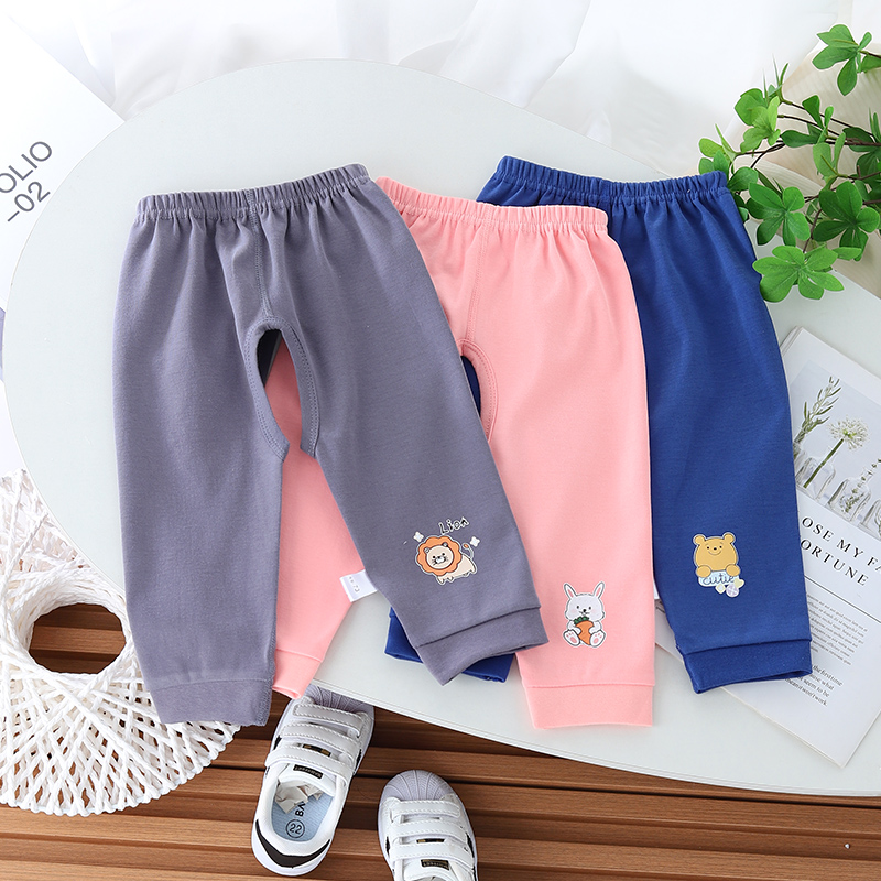 婴儿裤子春秋外穿纯棉薄款男女宝宝睡裤夏季0一1岁儿童秋裤开裆裤