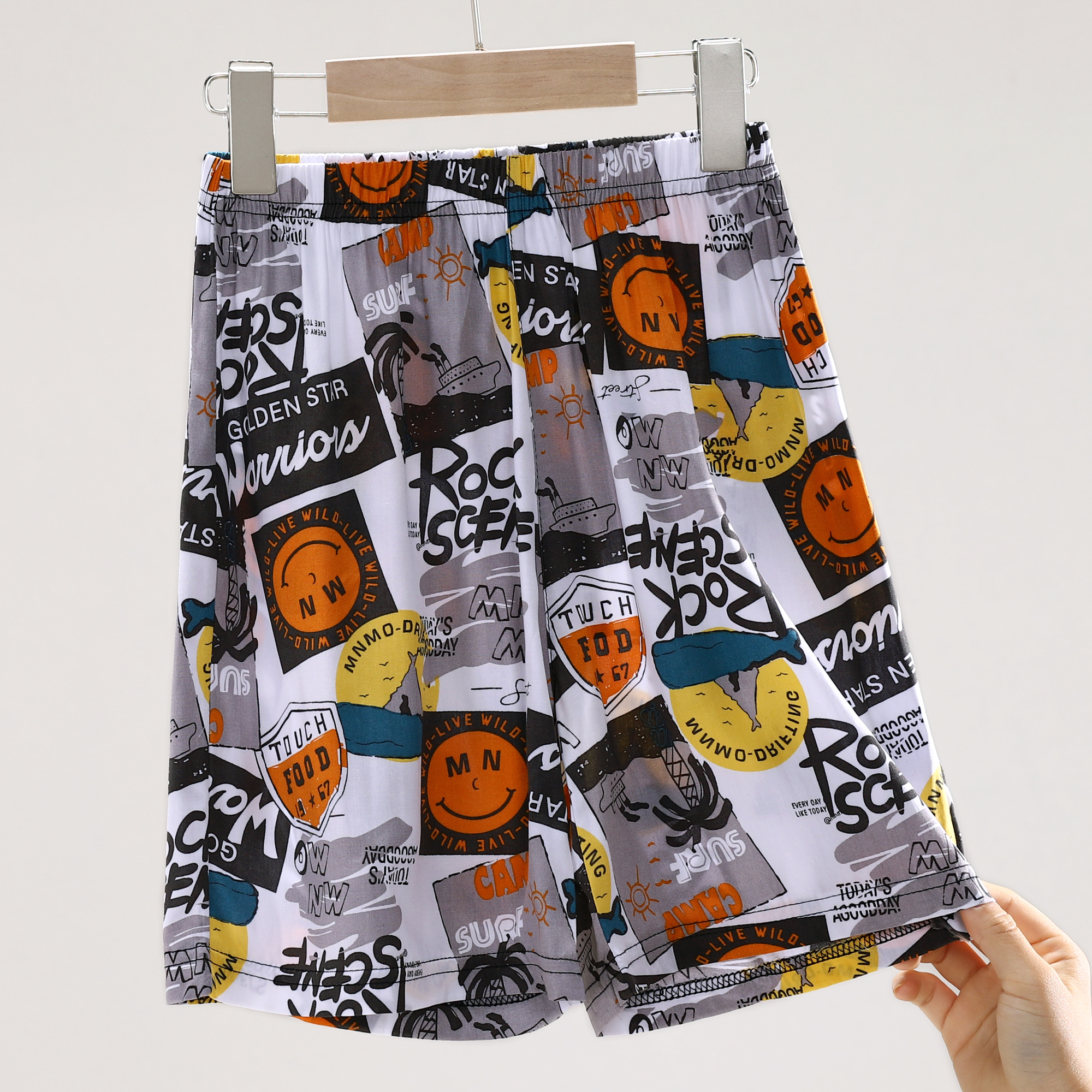 X 552393 儿童短裤沙滩裤人造棉五分裤裤衩男女孩中大