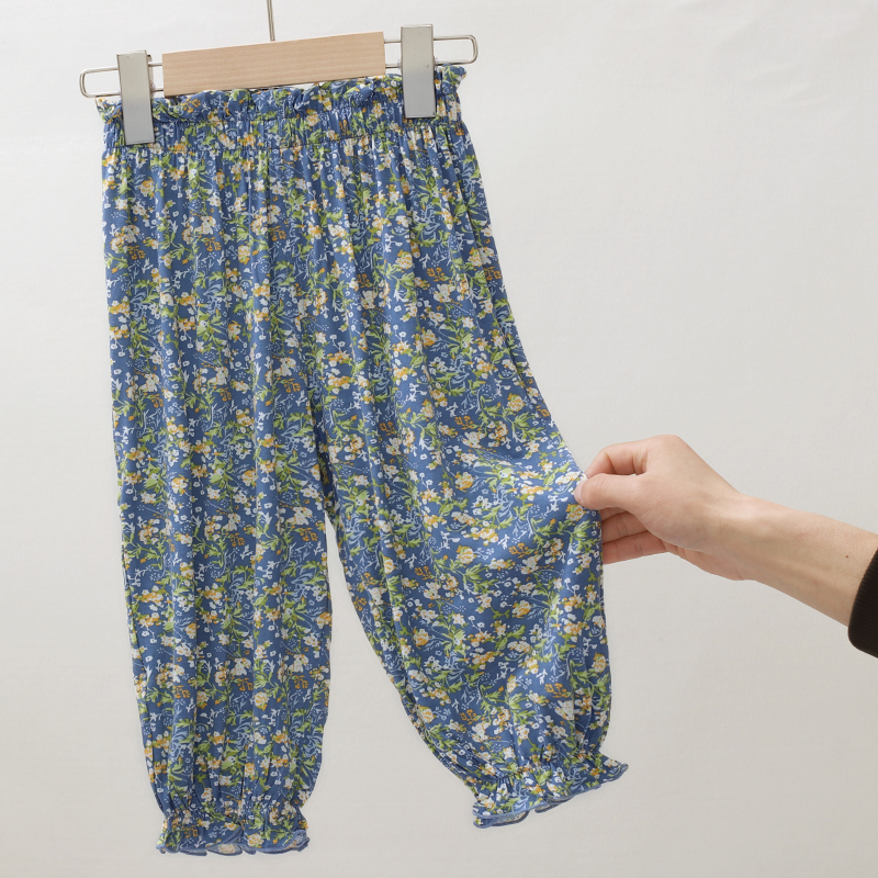 DDM-B 31886 夏季女童防蚊裤小碎花防蚊裤宝宝空调裤薄款