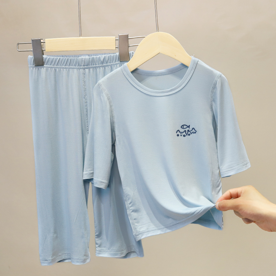 儿童睡衣夏季莫代尔宝宝套装男童女童亲子空调家居服DDM 131386  