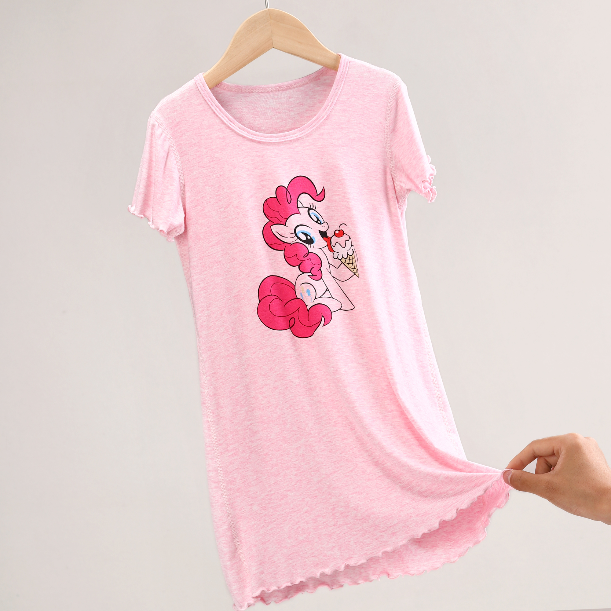 儿童睡裙莫代尔女童公主风冰丝宝宝家居服女孩亲子母女连衣裙睡衣