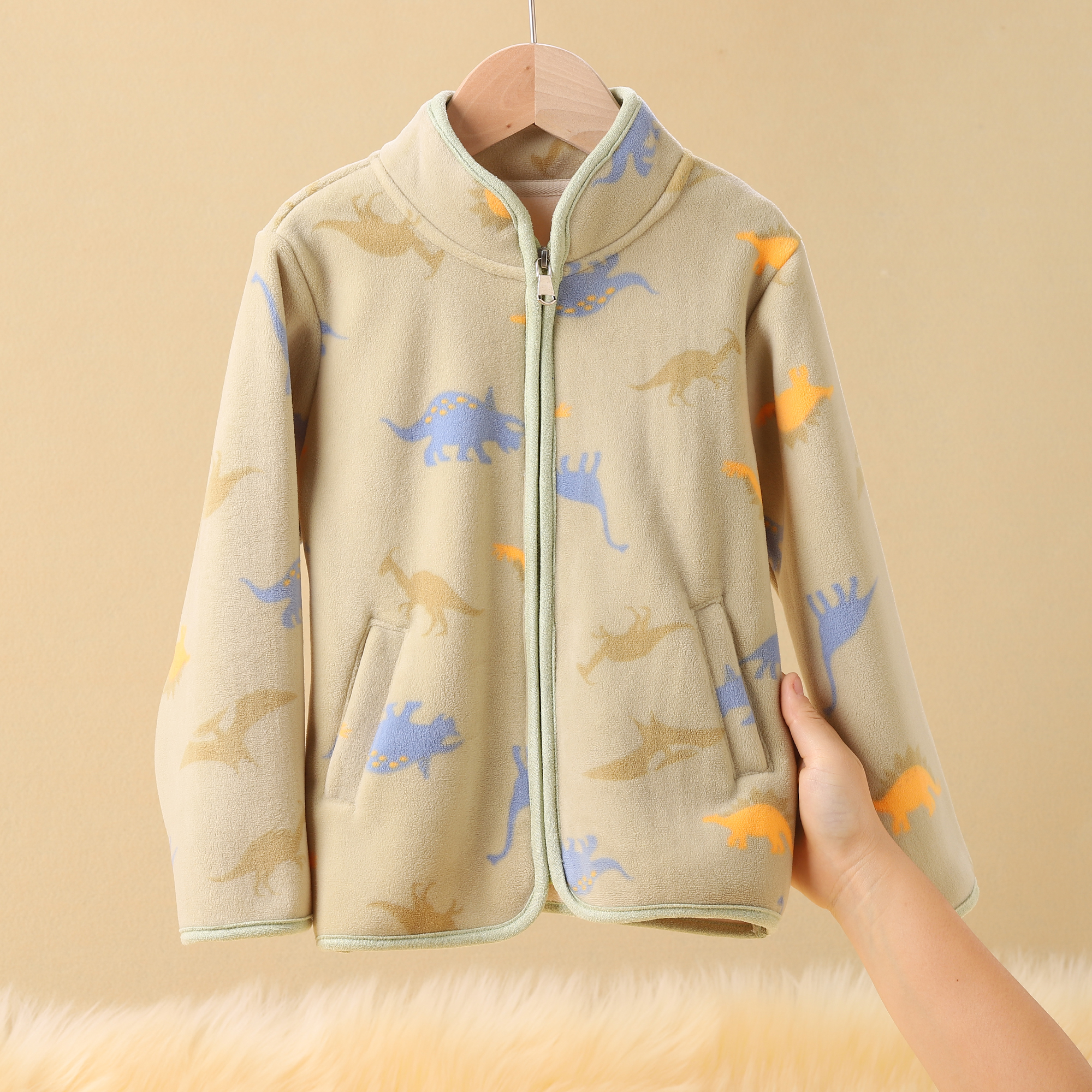 暖绒印花外套儿童加绒中大童休闲秋冬保暖宝宝男童秋外套  5557