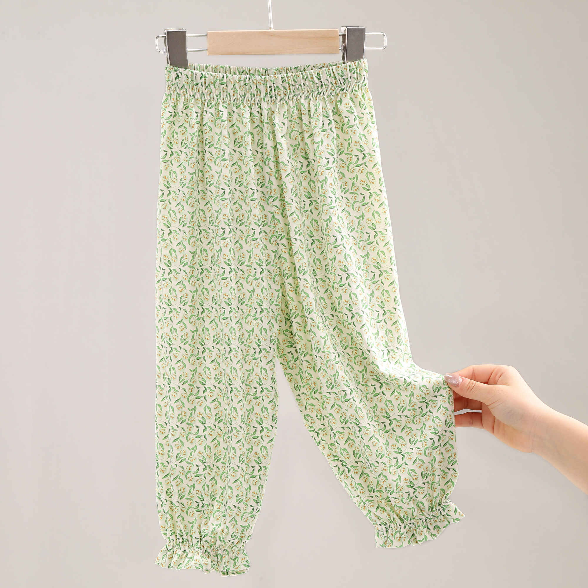 儿童防蚊裤夏季薄款女童宝宝运动裤春外穿女孩绵绸裤子透气 2177