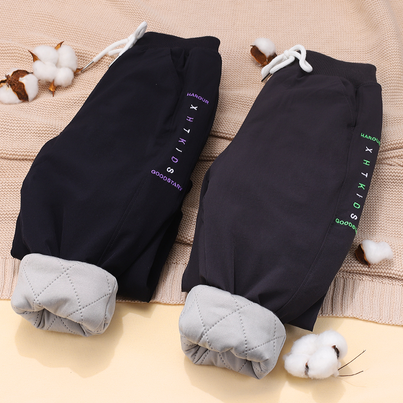 儿童秋冬装裤加厚棉裤运动裤男大童保暖卫裤男孩外穿休闲裤 X3301