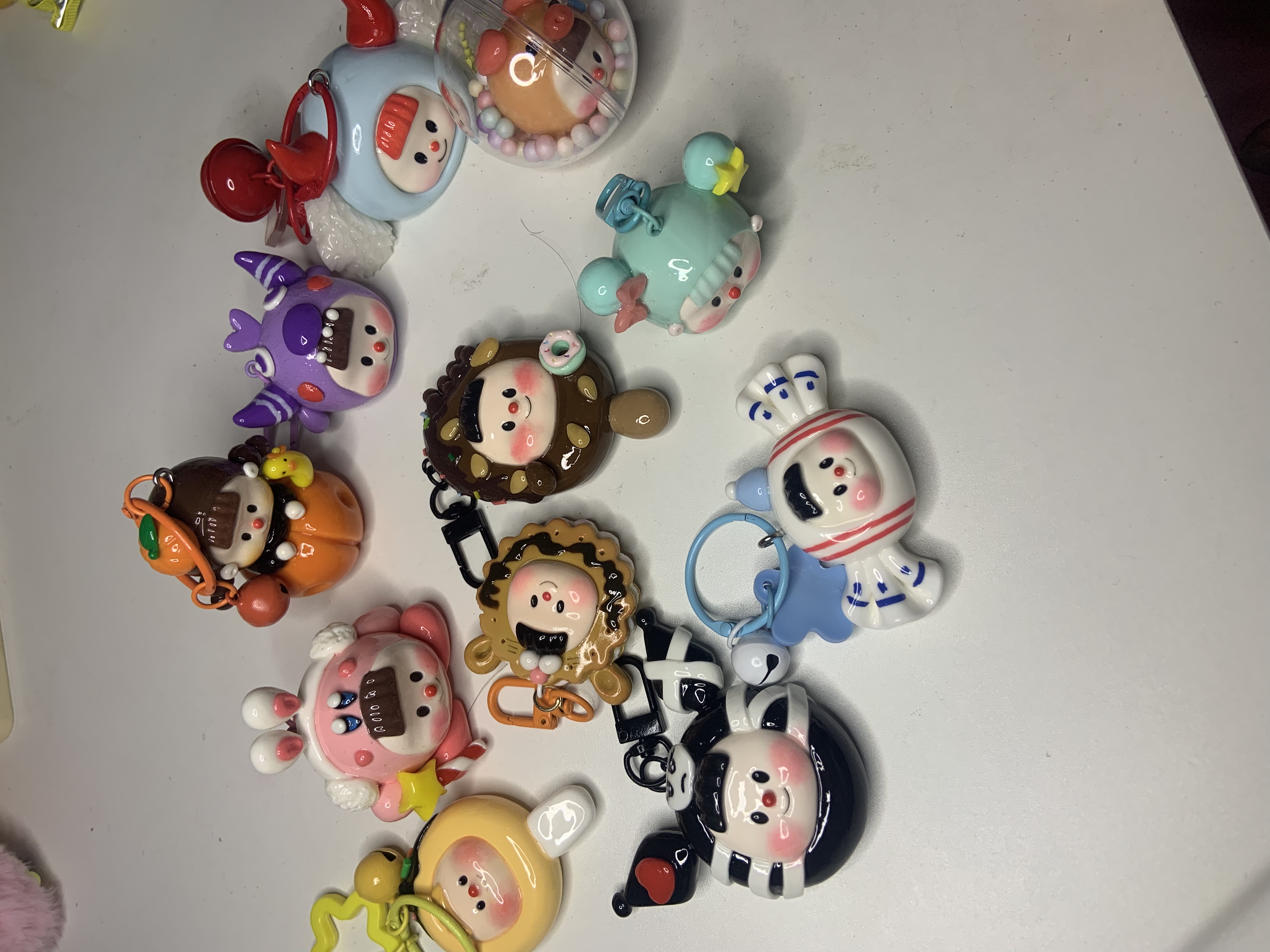 （拆盒）可爱多妹手工树脂超轻粘土钥匙扣挂件摆件盲袋