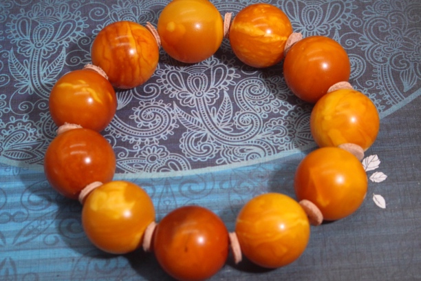 古董虎皮纹妖花的圆珠手串支持全国复检尺寸20.2mm克重54.50克