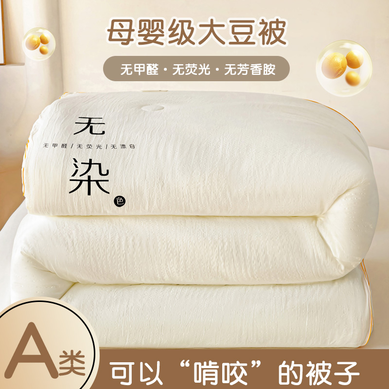 洣莱格 2024新款A类无染针织水洗棉大豆子母被冬被