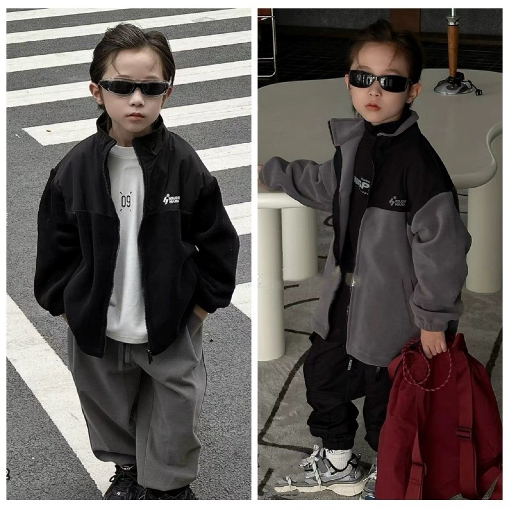 牛哆哆童装双面绒外套52752秋冬季百搭男童休闲韩版校服神器潮流