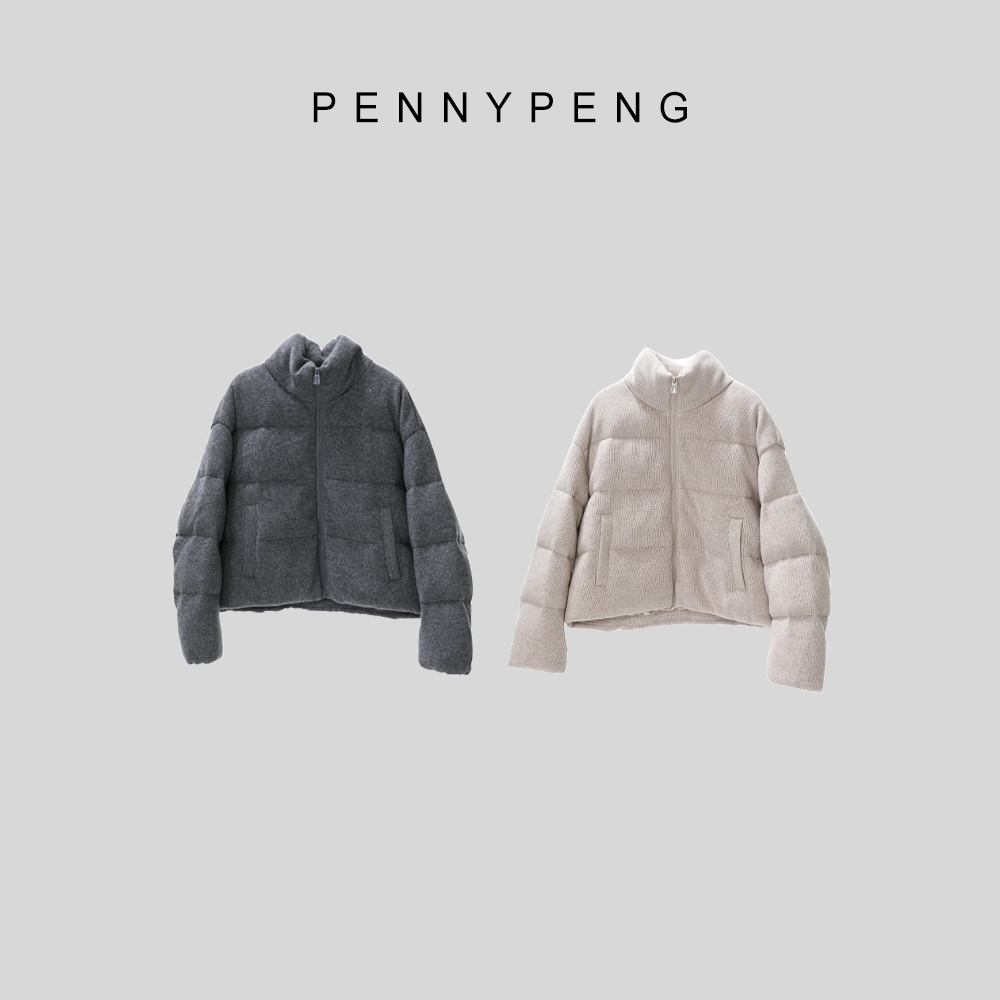 PENNYPENG米兰早春时尚红人气质高级保暖两色立领拉链面包鹅绒服