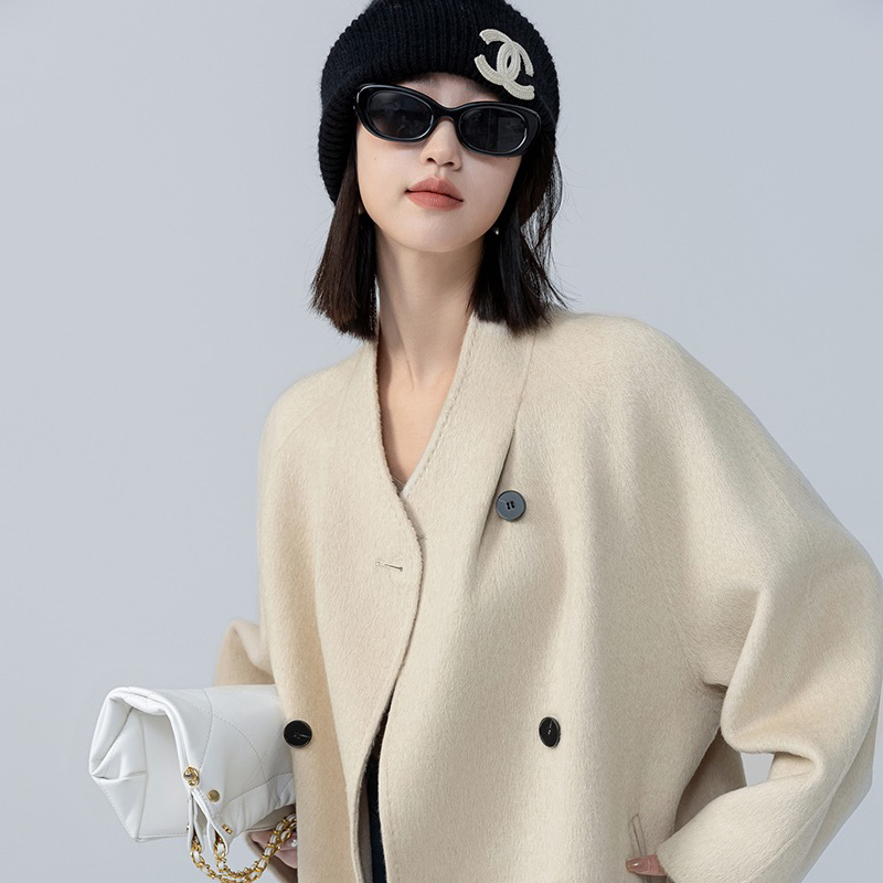 秋冬新款羊绒大衣女中长款宽松慵懒时尚百搭休闲短款爆款外套上衣