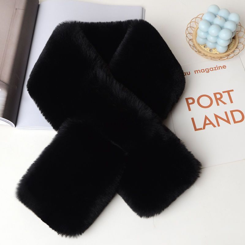 围脖网红时尚百搭女士毛绒加厚保暖韩版秋冬季冬款毛毛领新款