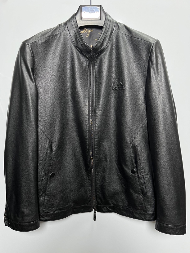 断码真皮皮衣小牛皮立领夹克1035