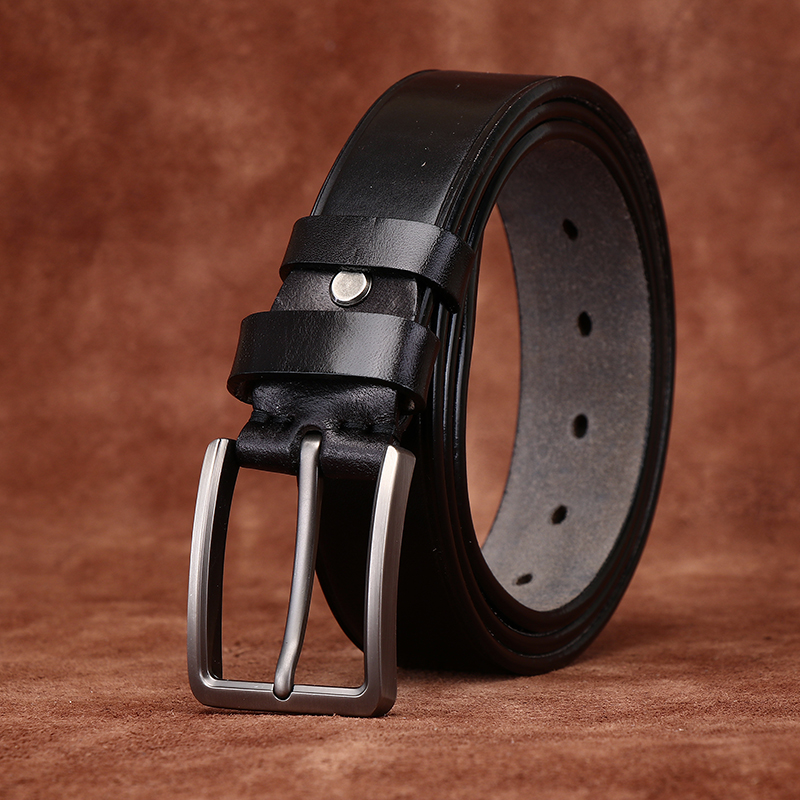 真皮头层牛皮皮带男士高级感针扣简约时尚百搭男士牛仔休闲裤腰带
