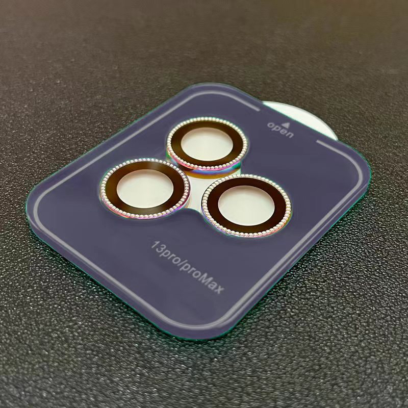 适用苹果15/11钻石镜头膜iPhone14promax手机后相机摄像头闪钻