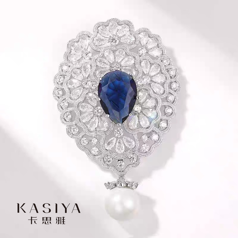 kasiya/卡思雅 铜合金胸针 【海洋之心】高端奢华复古宫廷风胸针