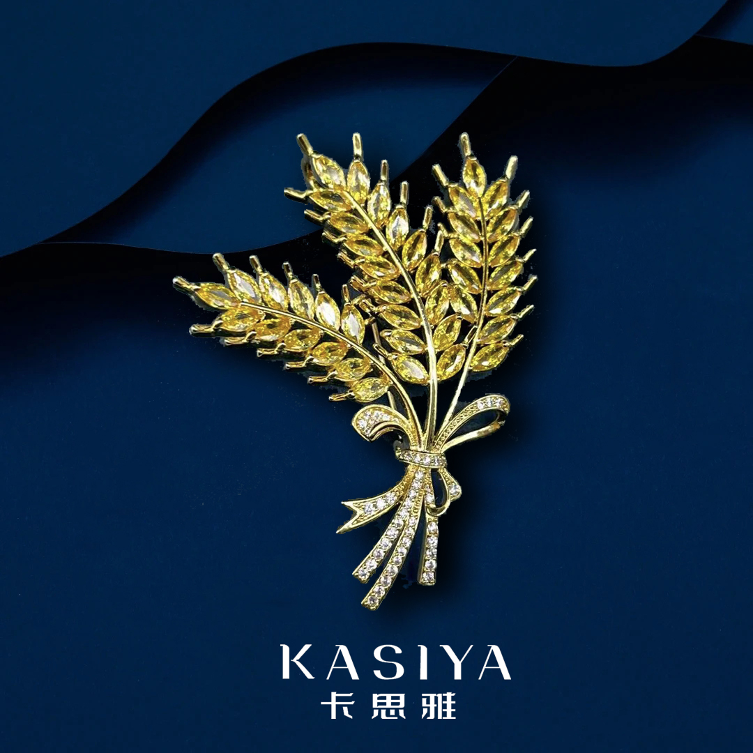 kasiya/卡思雅 铜合金胸针  【穗穗平安】轻奢麦穗胸针金色百搭简约