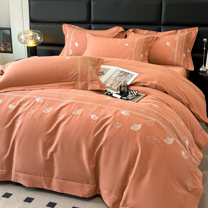 富安娜高档200支纯棉磨毛加厚床单四件套全棉被套100长绒棉床笠款