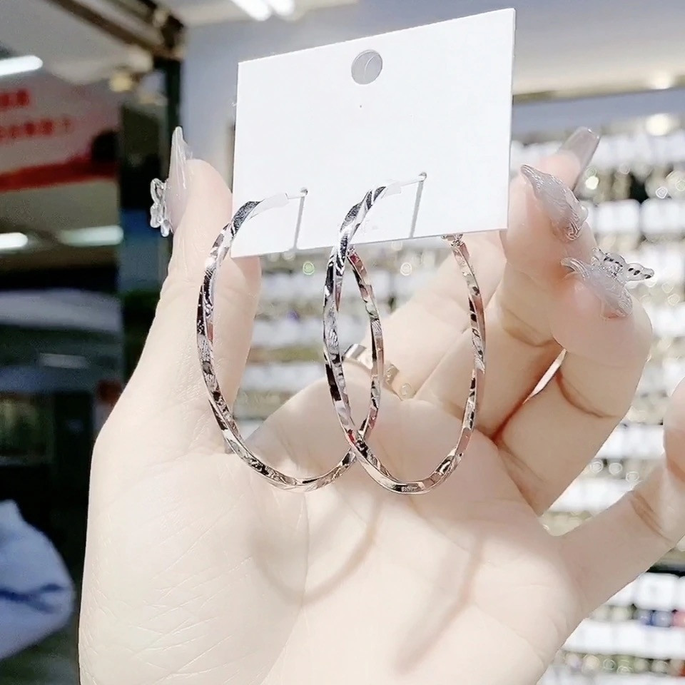 【双生恋】纽纹时尚耳圈欧美百搭气质个性网红素款大圆圈-295