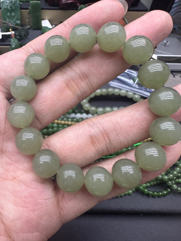 青海料晴水12mm手链单圈