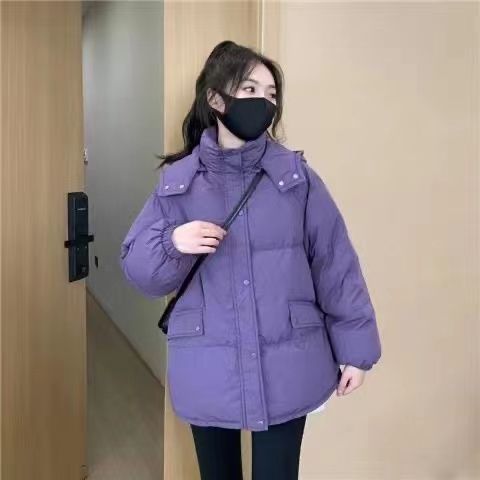 波司登羽绒服女短款冬季2023新款宽松加厚设计感小个子白鸭绒面包