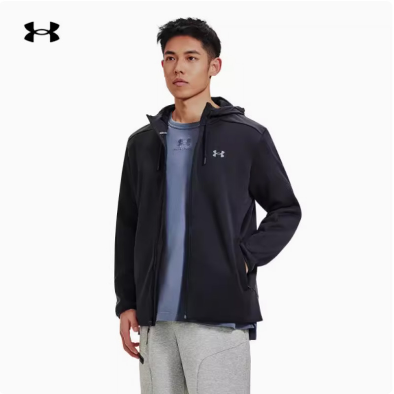 安德玛 秋冬Essential男抓绒连帽外套夹克1378824