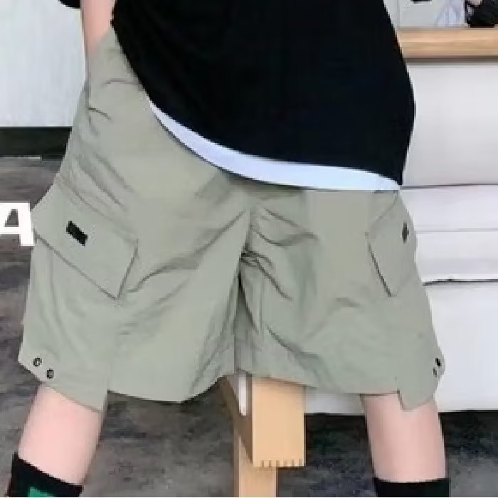 儿童韩版街舞冰丝工装裤男童夏天五分裤子中大童夏季宽松薄款短裤