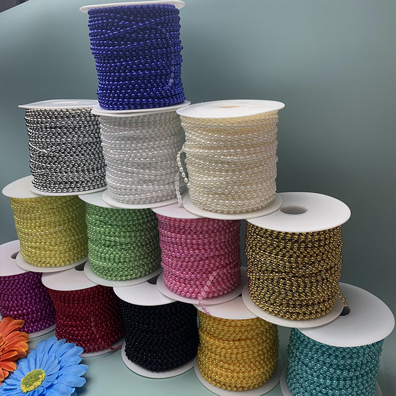 【三宝家】4MM彩色半面定位连线珠手工辅料