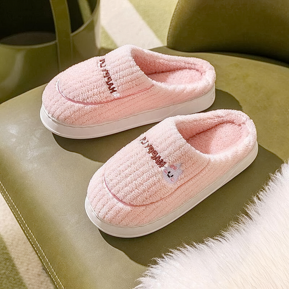 厚底棉拖鞋防滑网红新款踩屎感棉拖鞋秋冬季男士居家外穿毛毛拖鞋