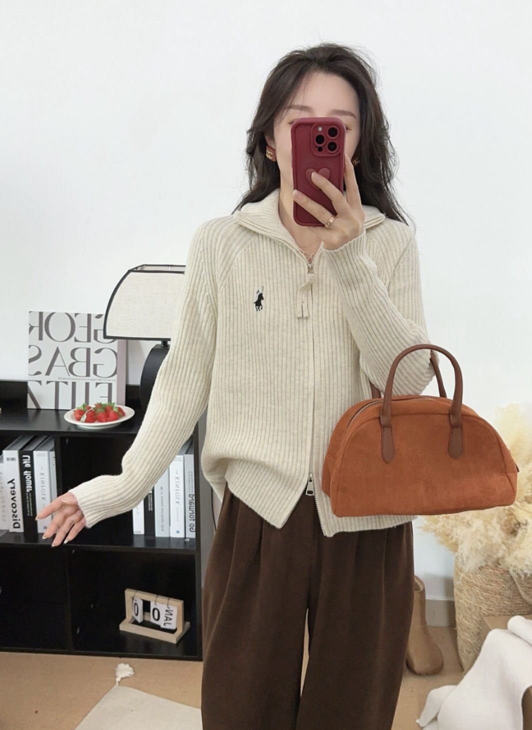 毛衣高领开衫外套春季必备单品显白宽松时尚休闲百搭