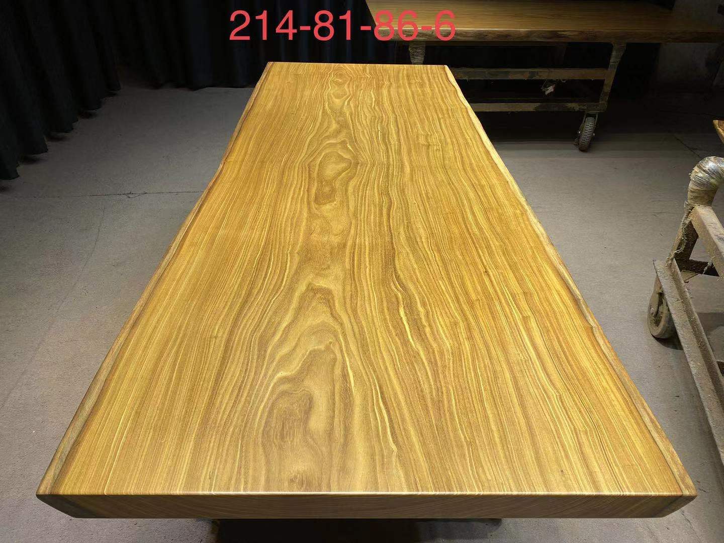 柚木大板桌尺寸：214-81/86-6