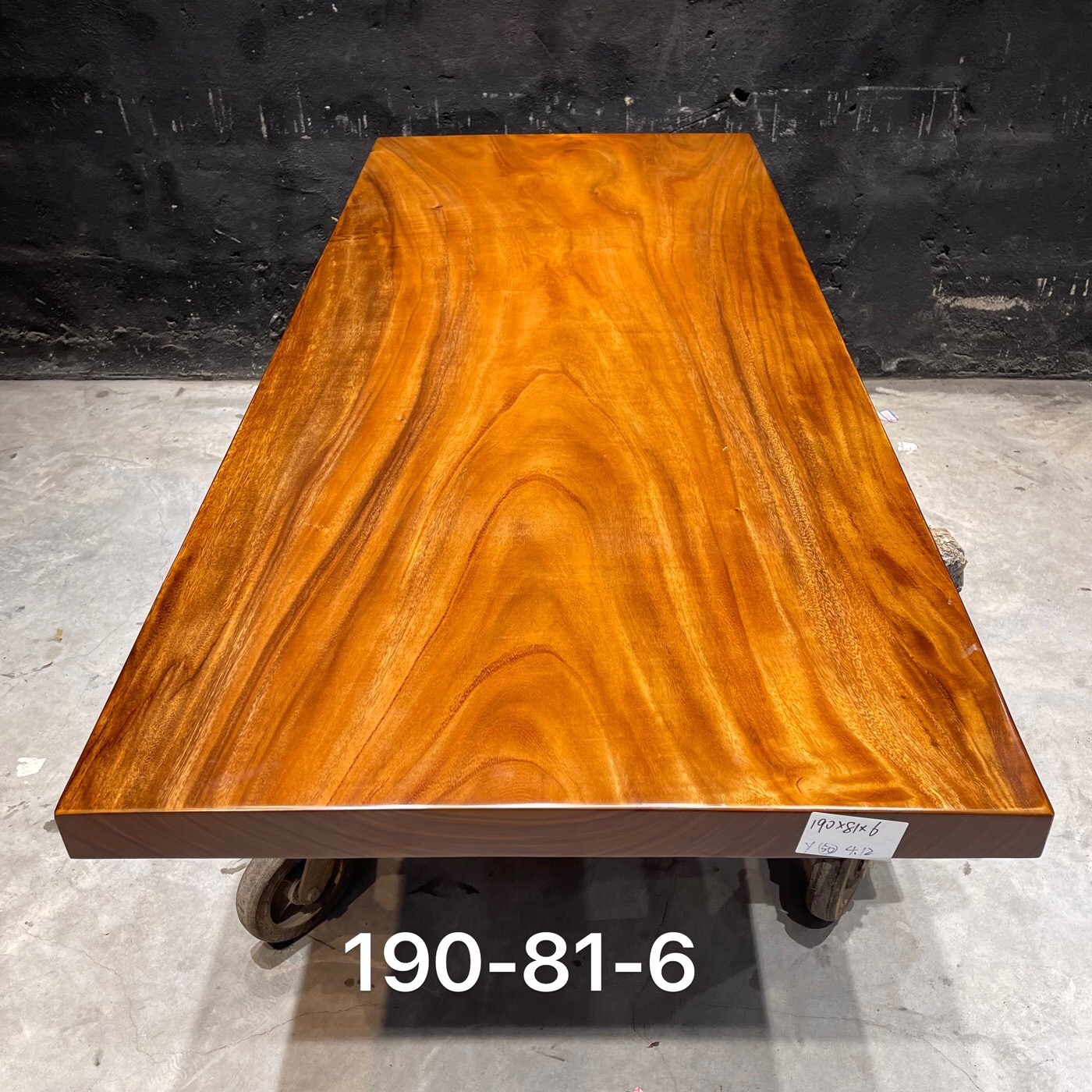 南美胡桃木大板桌尺寸：190-81-6
