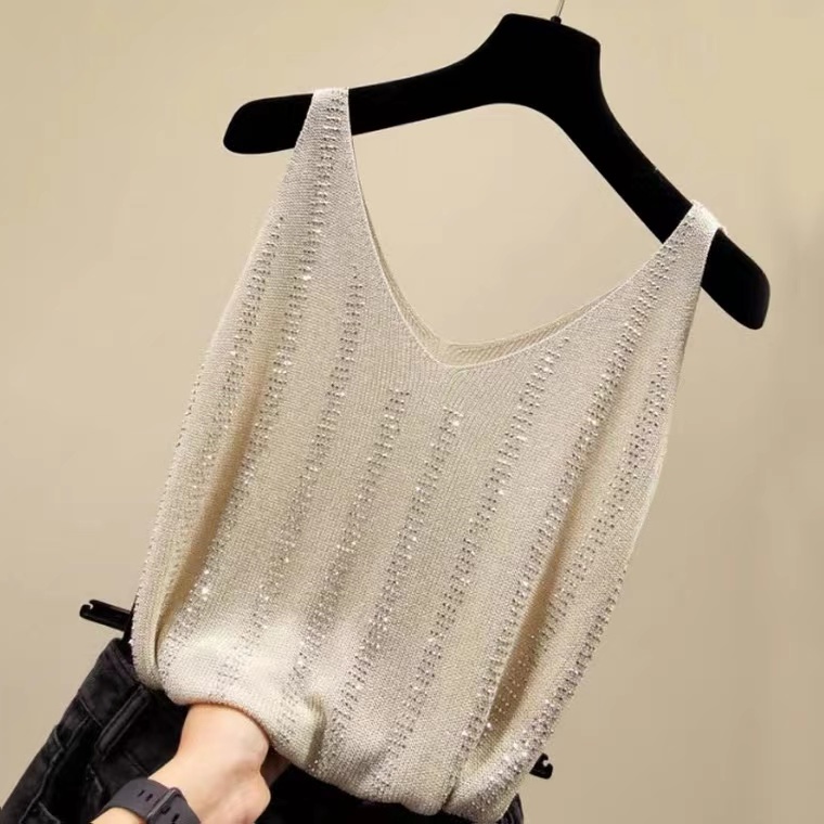品牌折扣女装剪标专柜撤柜正品亮丝吊带背心女夏时尚外穿宽松上衣
