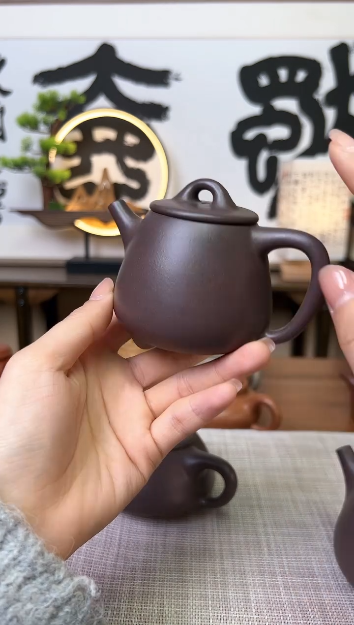 【闪购商品】紫泥茶壶天青高石瓢壶170CC