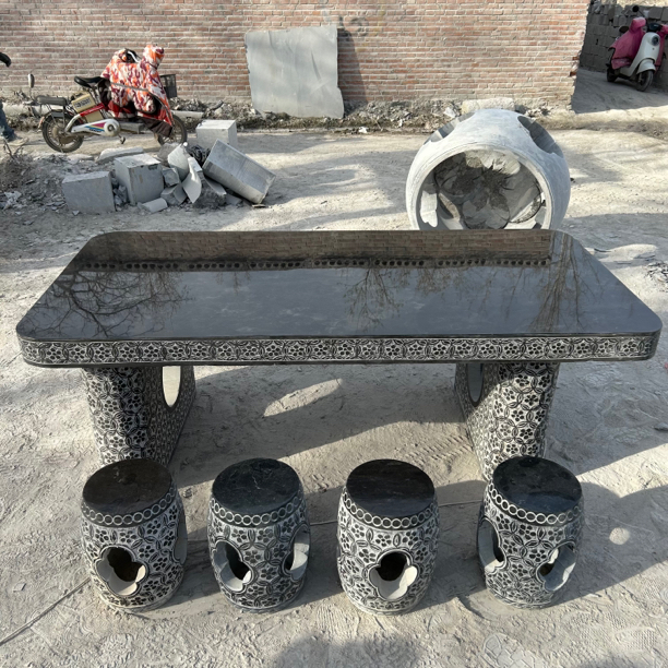 长方形石雕石桌石凳庭院园林装饰摆件