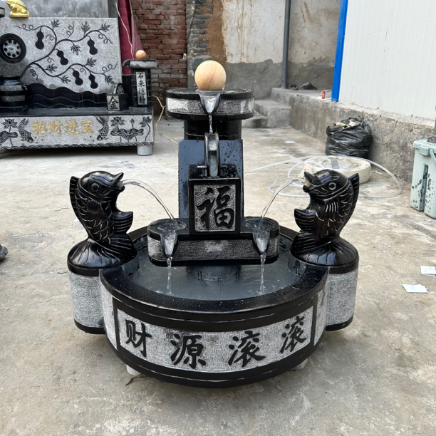 青石材质石雕流水庭院园林装饰摆件