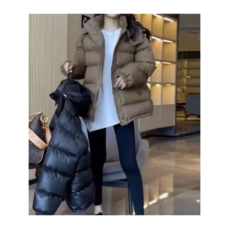 【当季爆款】新款羽绒服咖色羽绒服女秋冬季新款小个子短款棉衣加厚