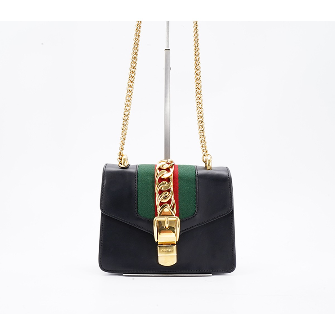 99新 GUCCI/古驰 塞尔维亚小号/黑色单肩斜挎包/女士包（D店）