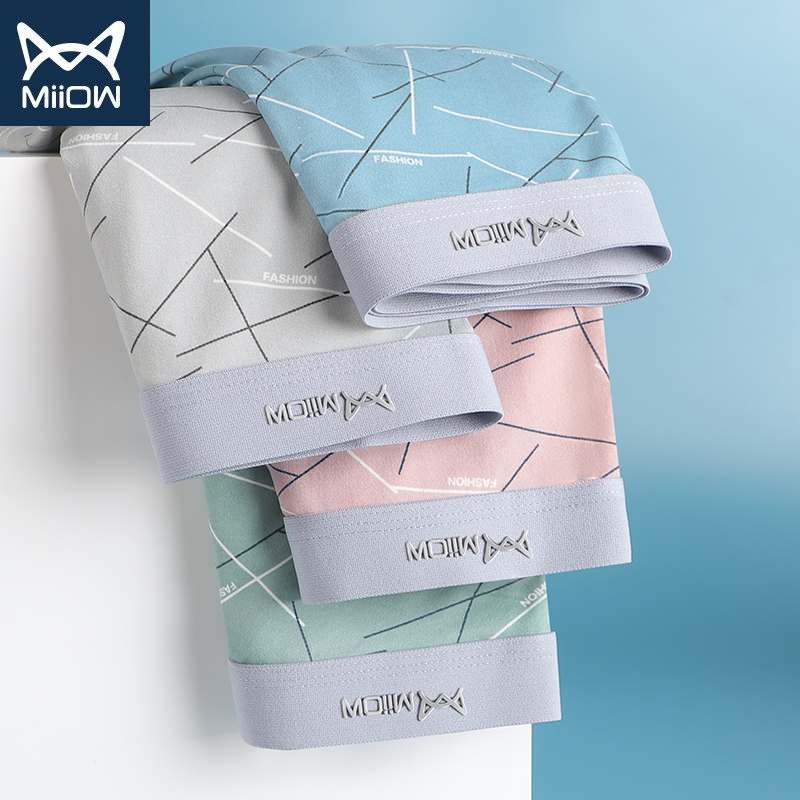 猫人青少年内裤夏季新款7A级抗菌底裆运动宽松透气亲肤四角薄款